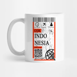 Indonesia flight ticket boarding pass abstract Mug